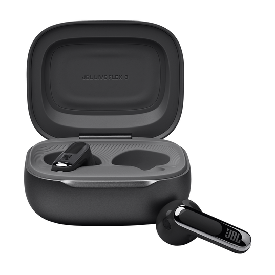 JBL Live Flex 3 - Black - True wireless noise-cancelling open-stick earbuds - Front